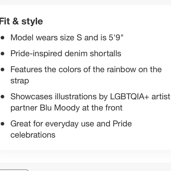 NEW Humankind Rainbow Overall Shorts • Super Cute!!! - Picture 5 of 8